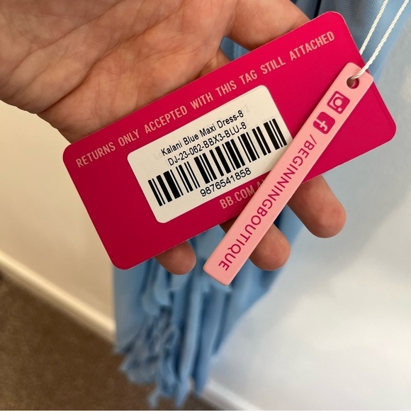 NWT Beginning Boutique Kalani Blue Maxi Dress Size 4 - Picture 10 of 10